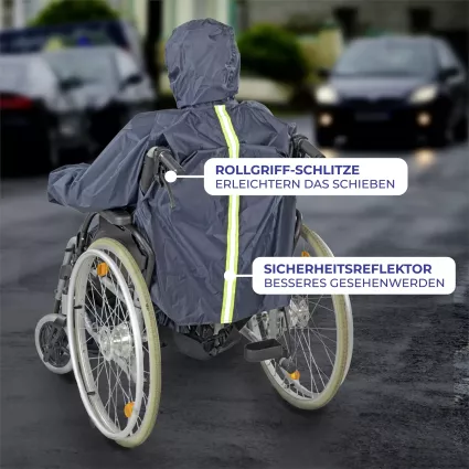 Regencape mit Ärmeln für Rollstuhlfahrer