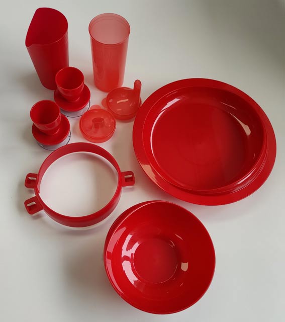 Speiseset rot 9-teilig