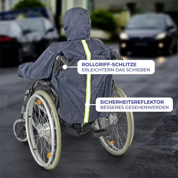 Regencape mit Ärmeln für Rollstuhlfahrer